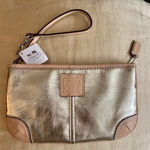 Coach Rose Gold Metallic Wristlet/Clutch
